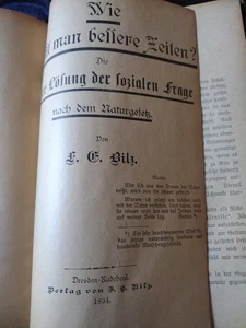Bilz 1894 German Text Vintage Natural Healing Book Worn Hardcover Natural Law - Picture 1 of 7