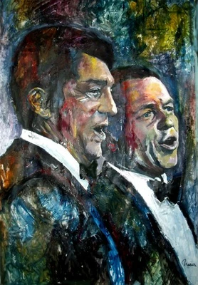 FRANK SINATRA DEAN MARTIN ! MARCELO NEIRA ART LIMITED EDIT PRINT #1/25 SIGNED - Image 1 of 4
