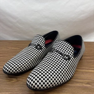 Steve Harvey Celebrity Edition Loafers B+W Houndstooth Pattern Men’s 10 - Picture 1 of 10