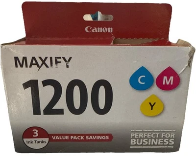 Canon 1200 Black Cyan Magenta Yellow Ink Set PGI-1200 Genuine OEM Sealed Boxes - Image 1 of 2
