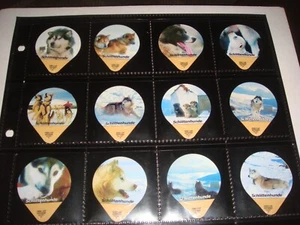 JUEGO DE 30 TOPS DE CREMA PARA PERROS, TRINEO HUSKY DOGS 30 CREMA CAFÉ EDICIÓN ALEMANA RARO  - Imagen 1 de 5