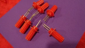 1950s Vintage Serv-rite Corn COB Skewers HOLDERS RED 3 PAIR PICNIC BBQ RETRO - Picture 1 of 4