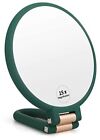  1x 15x Magnifying Hand Held Mirror，Double Side Travel Mirror with Army Green