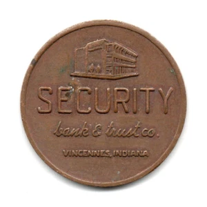 SECURITY BANK & TRUST CO. • 5¢ PARKING TOKEN • VINCENNES, INDIANA. * IN3930-B - Bild 1 von 2