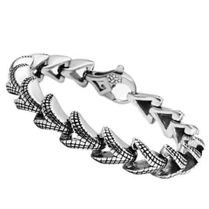 Men's Stainless Steel Bracelet Textured Link 8.5" - Picture 1 of 3