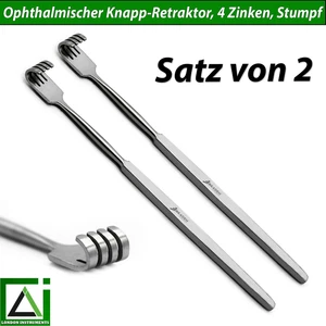 Knapp Retraktor 4 Zinken, stumpfe Instrumente für die Zahnheilkunde, ophthal X2 - Bild 1 von 6