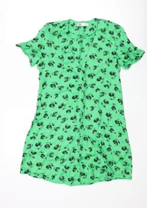 Zara Damen Mini grün Viskosemischung Größe XS V-Ausschnitt - Bild 1 von 10