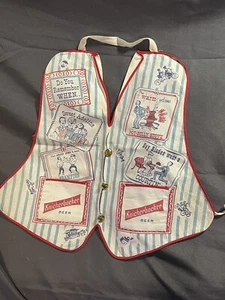 RAR Vintage Knickerbocker Bier Werbung Barkeeper Weste Schürze - Bild 1 von 10