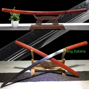1095Carbon Steel ClayTempered Double Groove Japan Ninja Katana Sword Sharp #1078 - Picture 1 of 11