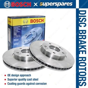2x Bosch Front Disc Rotors for Jaguar S-Type X200 XF X250 XJ X350 X358 OD 326mm - Picture 1 of 2