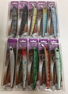 Set 10 Samurai 6,5" 1,5oz Top Water Long Shot Köder 2/0 Drillinge Striper Thunfisch - Bild 1 von 11