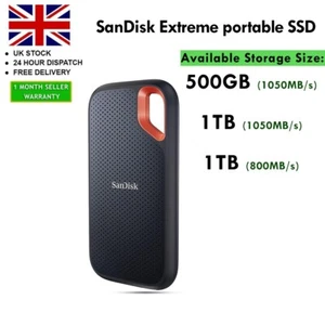 SanDisk (1TB, 500GB) Extreme Portable SSD external drive, - Picture 1 of 1