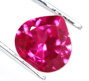 Piedra preciosa suelta corte pera rubí rosa Montana natural impecable certificado 5,35 quilates 10 mm - Imagen 1 de 9