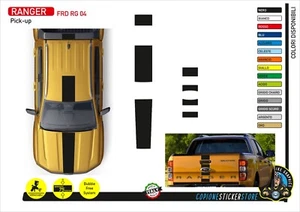 Bande Centrale Adhésif Capot Toit Capote 4x4 Ranger Ford Pick-Up Frd Rg 04 - Picture 1 of 1