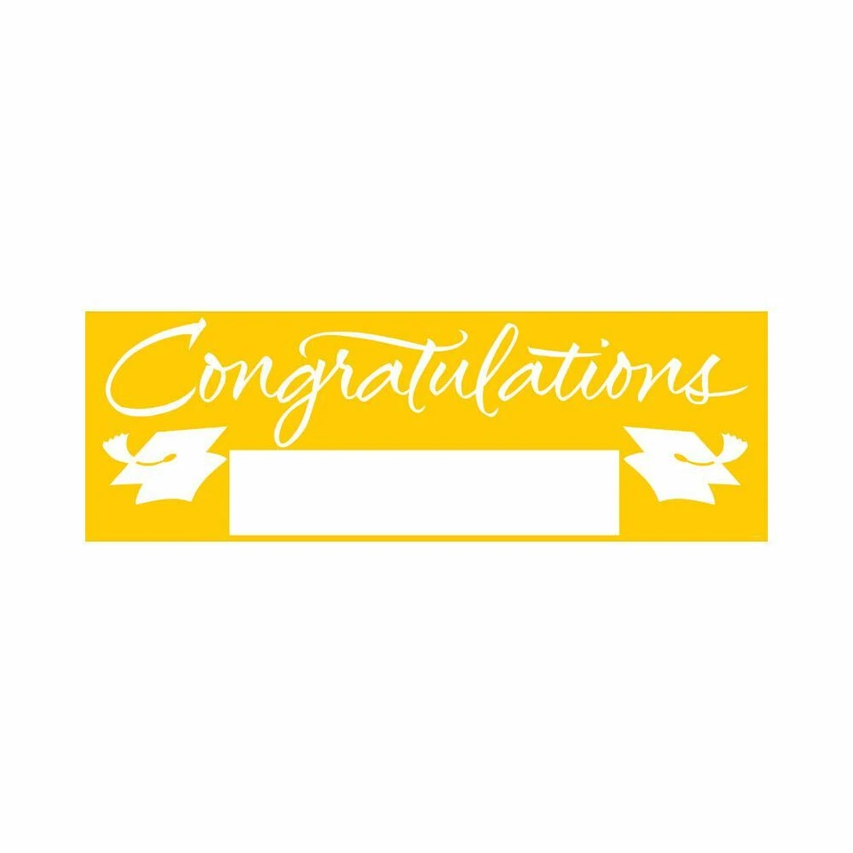 Yellow Giant Party Banner 5' Graduation School Spirit "Congratulations" - Image 1 of 1