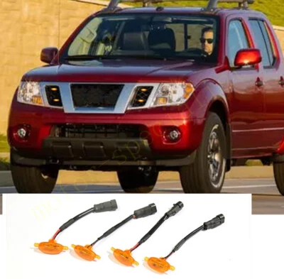 For Nissan Xterra 2005-2015 4pcs Front Grille LED Amber Light Raptor Style Cover - Image 1 of 2