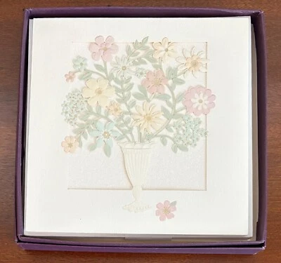 Florero troquelado Hallmark tarjetas en blanco tarjetas de notas tarjetas de notas - Juego de 8 en caja Foto 1 de 4