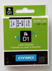 1x DYMO D1 Labelband s0720680 Etikettenband 9mm X 7m BLACK / WHITE schwarz weiss