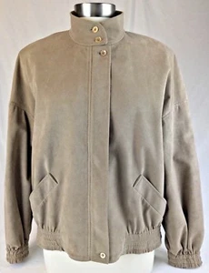 Samuel Robert Damengröße 18 Jacke hellbraun leichter MicroSuede Blouson beige - Bild 1 von 10