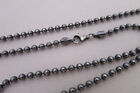 Extreme Oxidized Black Sterling Silver Necklace 925 4mm Ball Chain Men and Women