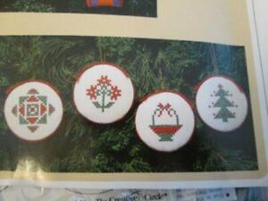 Quilt Block Christmas Stamped Cross Stitch Ornaments Kit #2324-3 Inches/7.6 cm C