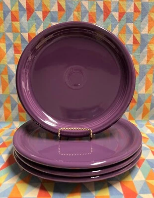 NEW SET 4 FIESTAWARE 10.5" Mulberry Purple bistro DINNER PLATES FIESTA free ship