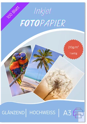 TRUCOL 100 Blatt Fotopapier 210g/m² DIN A3 weiß glänzend Glossy Tintenstrahldrucker
