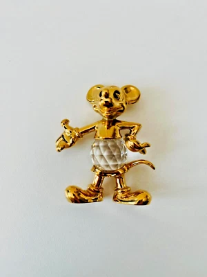 DISNEY MICKEY MOUSE Crystal Figurine By Lencia Austria Gold Mickey Mouse - Image 1 of 4