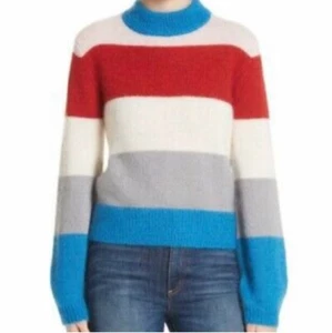 Nordstrom Signature Striped Crew Neck Mohair, Wool & Silk sweater XS - Picture 1 of 8
