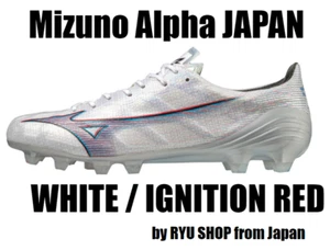 Mizuno Soccer Cleats Mizuno Alpha JAPAN WHITE / IGNITION RED P1GA236009 - Picture 1 of 9