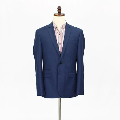 Express 42R Blue Sport Coat Blazer Jacket Solid 2B Wool - Image 1 of 4