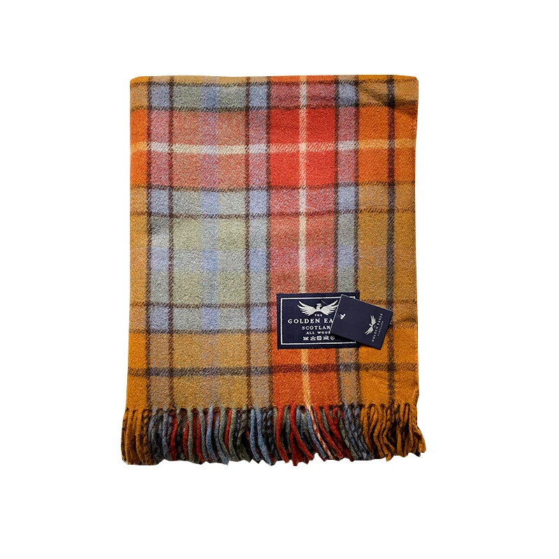 New BNWT Scottish Throw Large All Wool Tartan Rug Antique Buchanan Blanket - Image 1 of 2