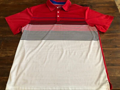 Champion Men’s Red Striped Athletic Golf Polo Short Sleeve Shirt XL - Image 1 of 4