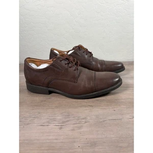 Clarks Whiddon Cap-T Lace Up Men's Brown Leather Dress Shoes Size 8.5 EU 41.5 - Picture 1 of 8