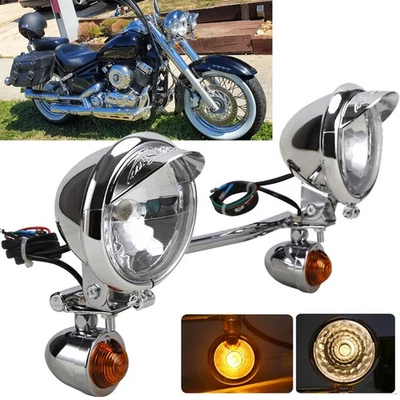 Passing Turn Signal Driving Fog Lamp Spot Light w/ Bar Kit For Honda Shadow USA - Image 1 of 4