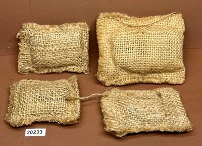 G.I. Joe Combat Bolsa de Areia Estopa Conjunto de 4 para Figuras de 12" Anos 1960 - Anos 1970 VINTAGE - Imagem 1 de 3