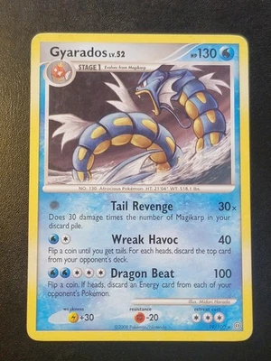 Tarjeta Pokémon Gyarado 19/100 Ultra Rara Diamante y Perla Frente de Tormenta 2008 No Holográfica  Foto 1 de 4