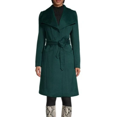 Abrigo Karl Lagerfeld Mujer Lana Longline Guisante Pequeño Verde Cinturón Negocios Invierno Foto 1 de 4