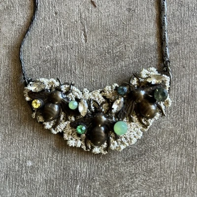 大黄蜂围兜项链元素Jill Schwartz青铜水钻 — 第 1/4 张图片