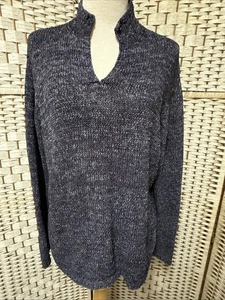 Coldwater Creek lila blau V-Ausschnitt Strick Pullover Langarm Gr. XXL - Bild 1 von 10