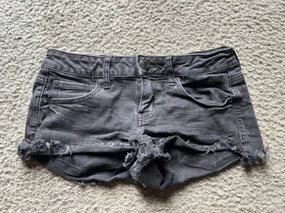 American Eagle Outfitters Super Low Shortie Women’s Black Shorts Size 4 - Image 1 of 4