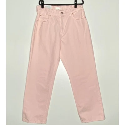 New H&M Pink Loose Straight High Waist Full Length Jeans Women's Size 14 - Image 1 of 4