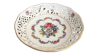 Schumann Bavaria Dresden Floral Netzschale Selt 1881 Germany 7 in 18cm - Bild 1 von 5