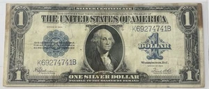 1923 $1 FR Note Horse Blanket 'Funny Back' Silver Dollar Certificate Circulated - Picture 1 of 2