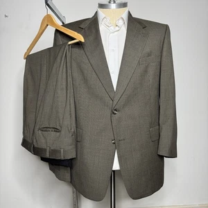 Traje Parisino Hart Schaffner Marx Para Hombre 46R 46W Marrón Pata de Gallo Dos Botones - Imagen 1 de 13