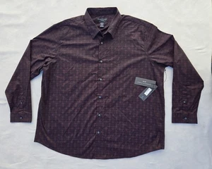 Shaquille O'Neal Hemd Herren 2XL Braun Geometrisches Muster Langarm Knopfleiste - Bild 1 von 11