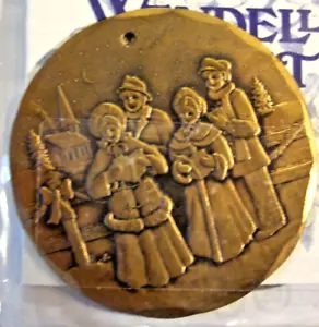Bronze Christmas Ornament, By Wendell August Forge, 2.25 Round , Hand Hammered - Picture 1 of 3