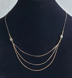 Artistry goldfarbene Serpentine dreistufige Lätzchenhalskette 21 Zoll - Bild 1 von 4
