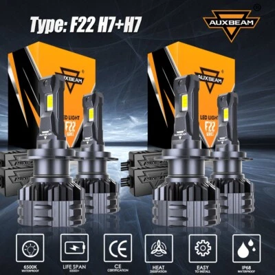 Kit de bombillas de faros LED AUXBEAM H7+H7 CANBUS para Hyundai Sonata 2011-2014 6500K Foto 1 de 4