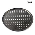 28/32cm Carbon Steel Pizza Pan Non-stick Crisper Tray Oven Baking Bakeware Tray